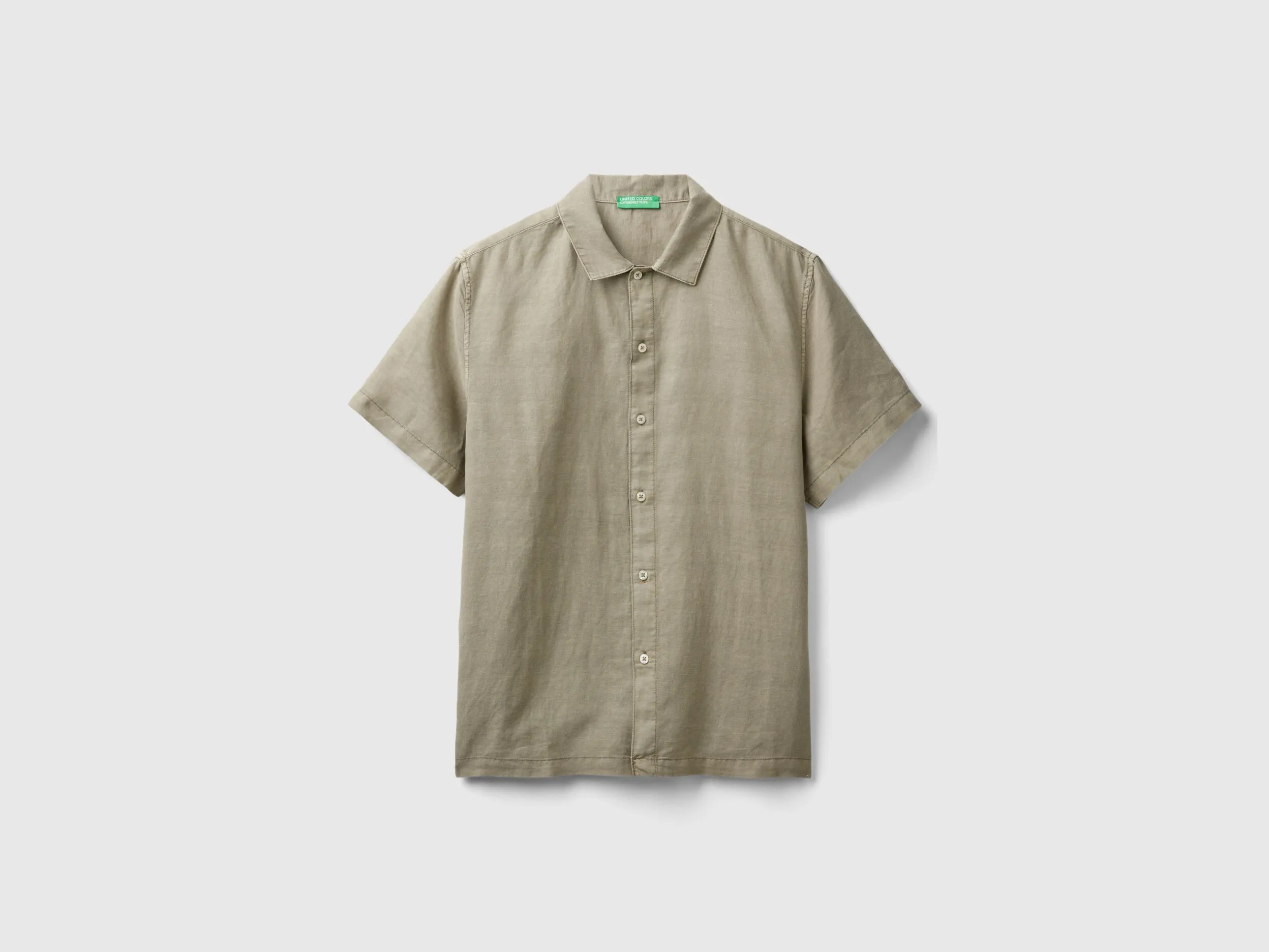 Camisa de manga corta de lino mixto