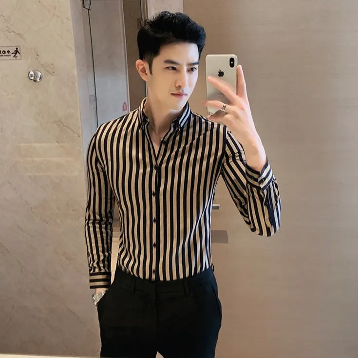 Camisa Slim Fit Manga Larga Para Hombre