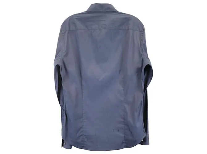Camisa Theory con botones en algodón azul marino 