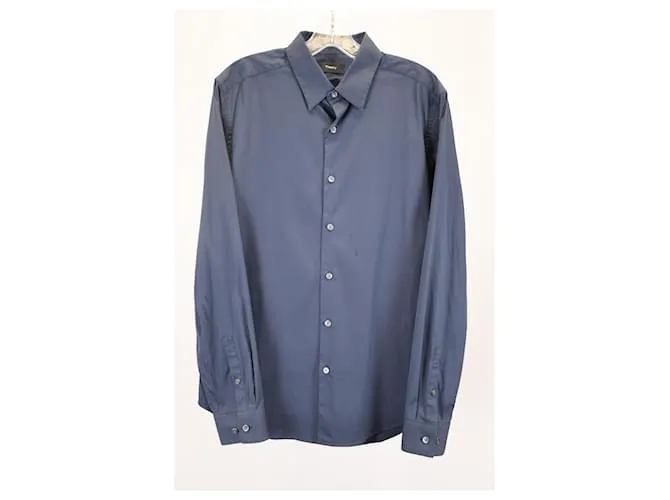 Camisa Theory con botones en algodón azul marino 