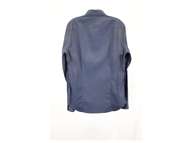 Camisa Theory con botones en algodón azul marino 