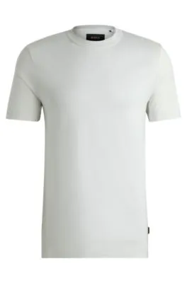 Camiseta a rayas finas de algodón y seda
