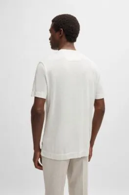 Camiseta a rayas finas de algodón y seda