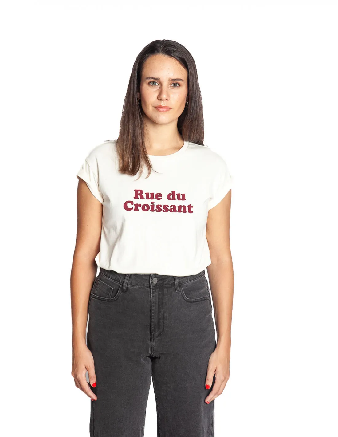 CAMISETA BLANCA CROISSANT NOODLE GRACE AND MILA