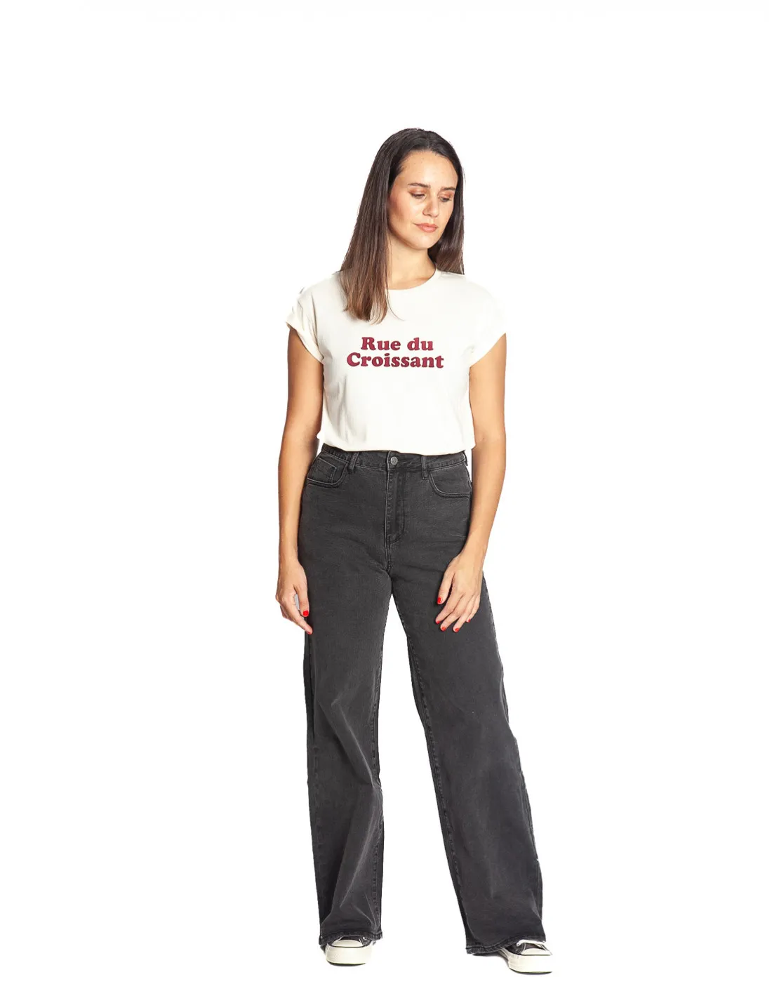 CAMISETA BLANCA CROISSANT NOODLE GRACE AND MILA