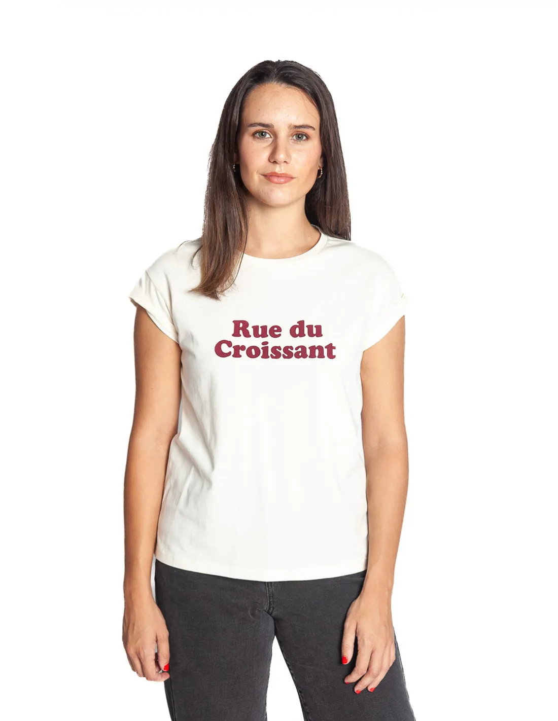 CAMISETA BLANCA CROISSANT NOODLE GRACE AND MILA