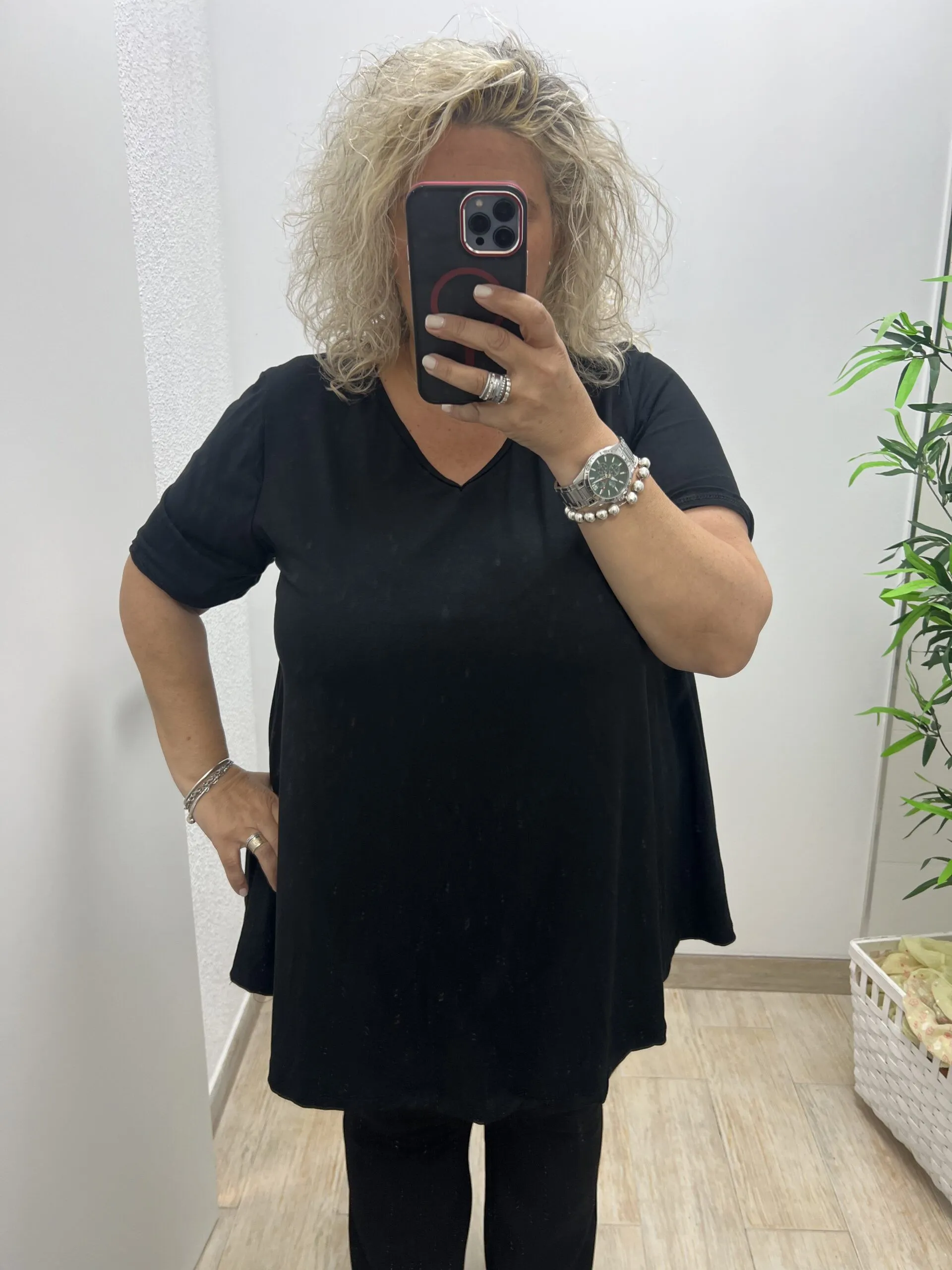 Camiseta básica Cuello V Talla Grande