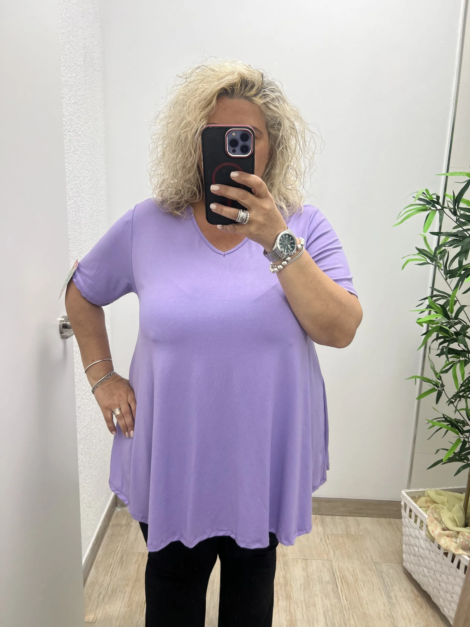 Camiseta básica Cuello V Talla Grande