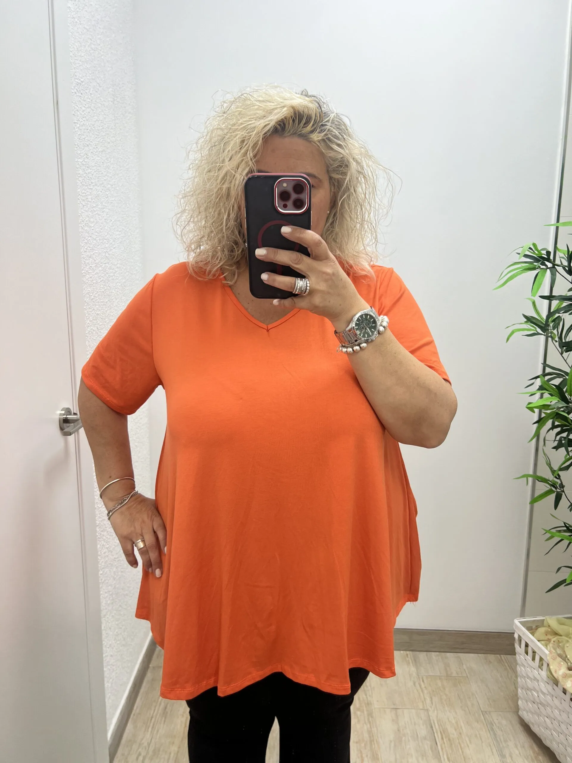 Camiseta básica Cuello V Talla Grande
