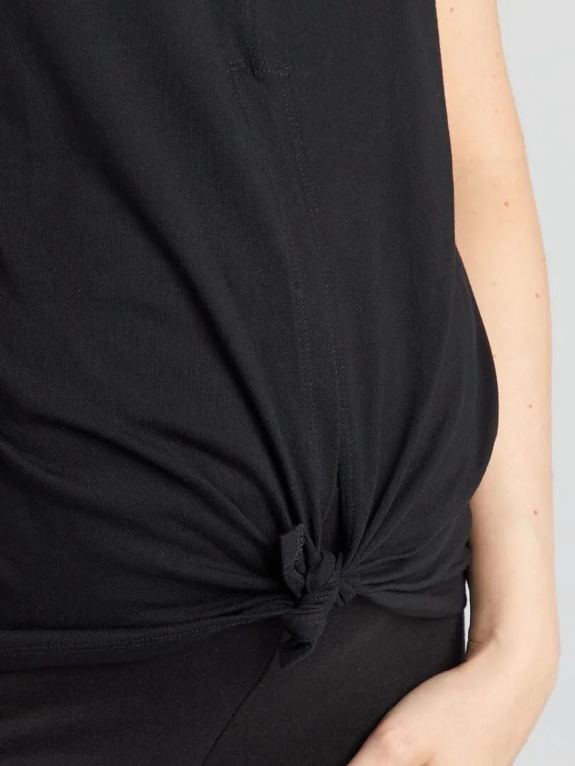 CAMISETA CON CUELLO REDONDO DE LACTANCIA  NEGRO