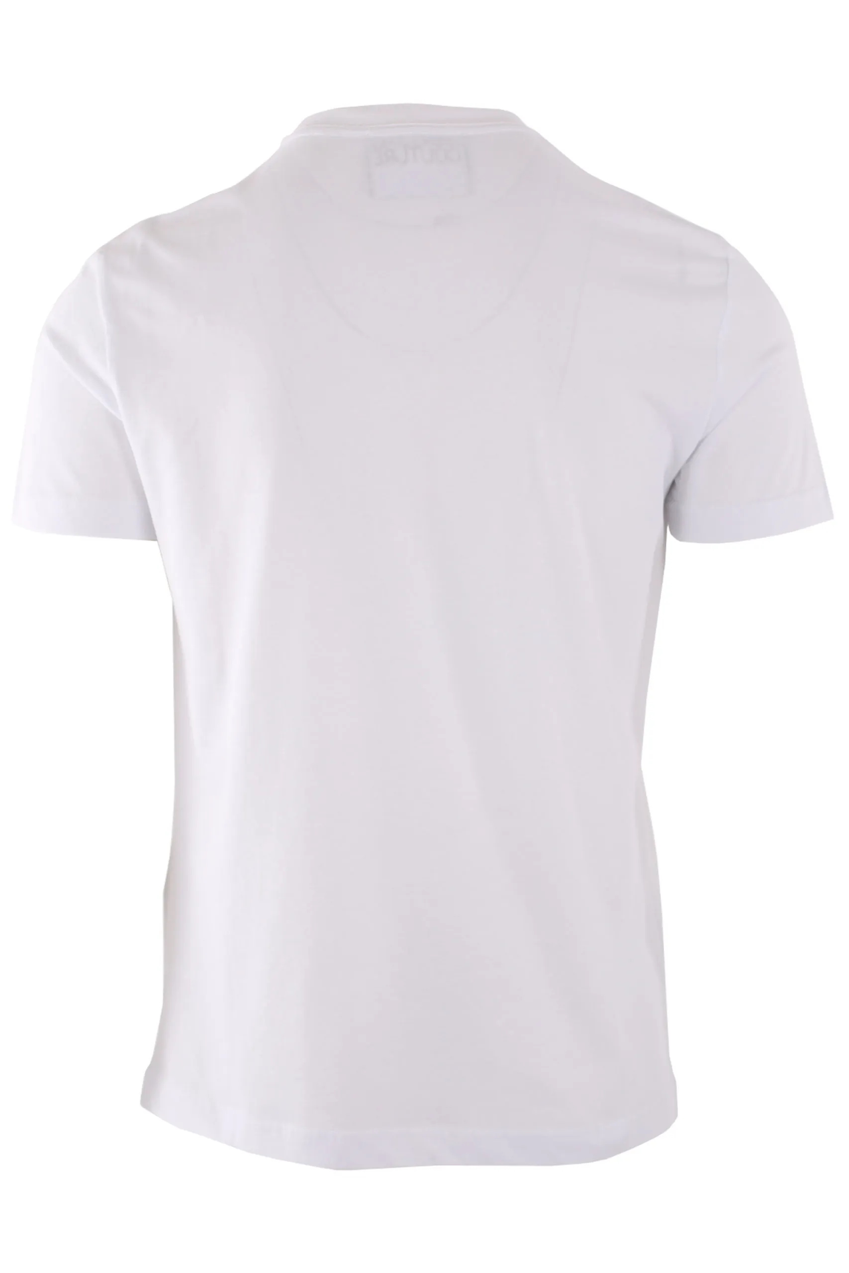 Camiseta de manga corta blanca con logo dorado