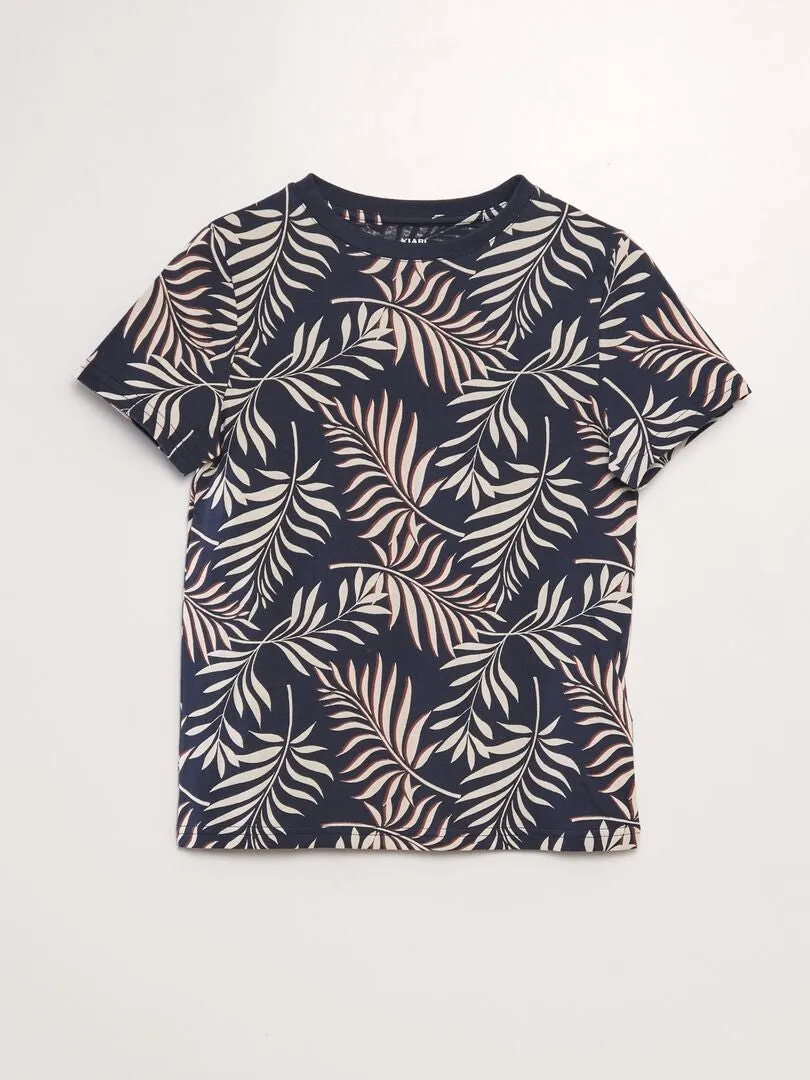 CAMISETA DE MANGA CORTA ESTAMPADA  AZUL