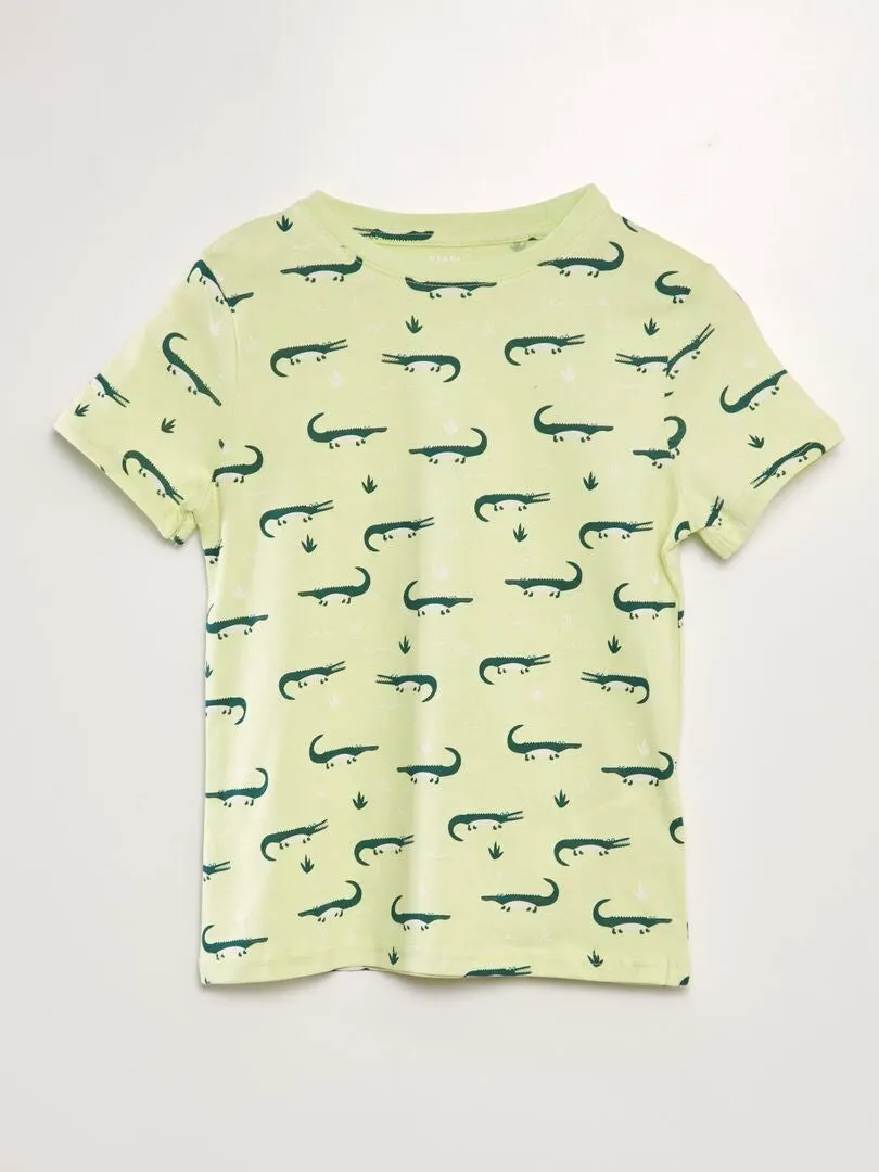 CAMISETA DE MANGA CORTA ESTAMPADA  VERDE