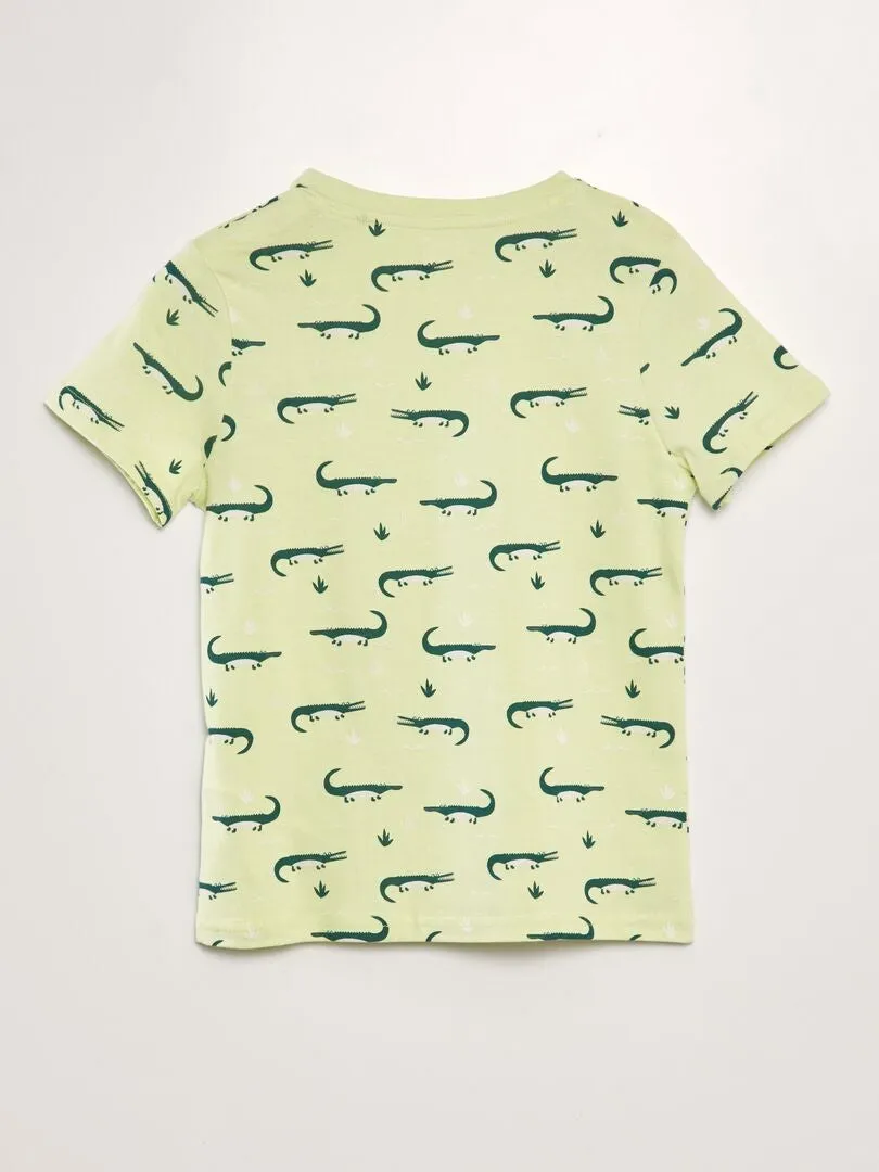 CAMISETA DE MANGA CORTA ESTAMPADA  VERDE