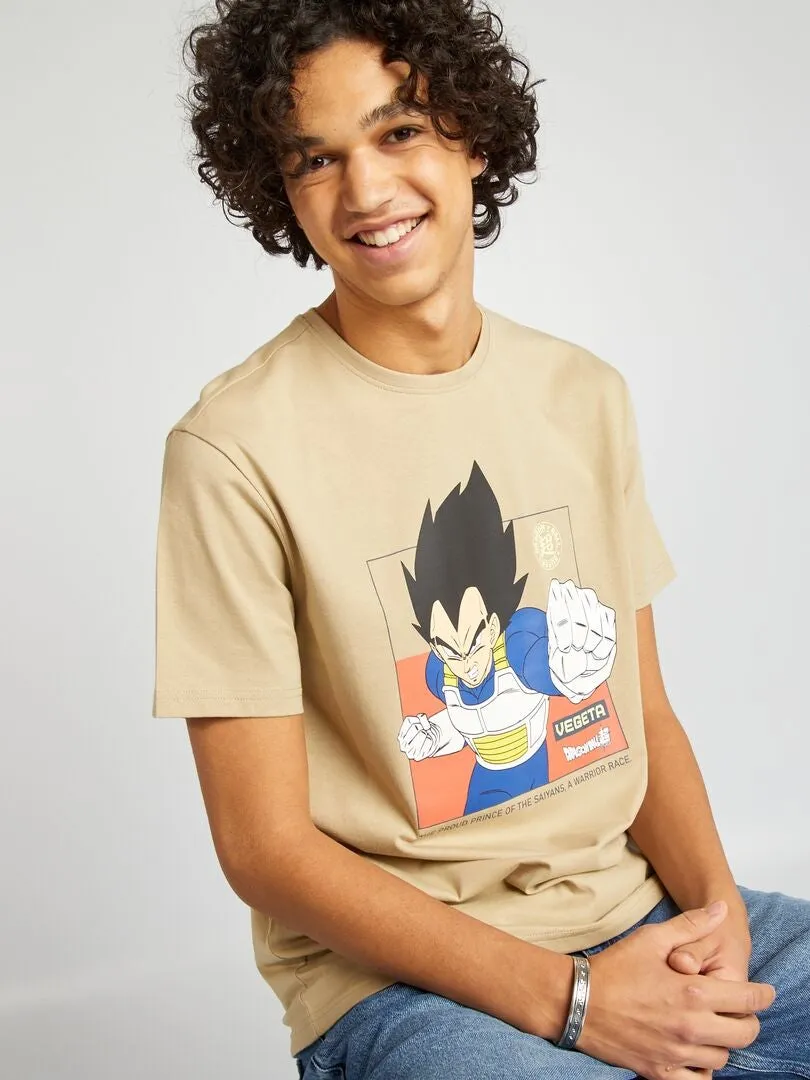 CAMISETA DE MANGA CORTA 'DRAGON BALL Z'  BEIGE