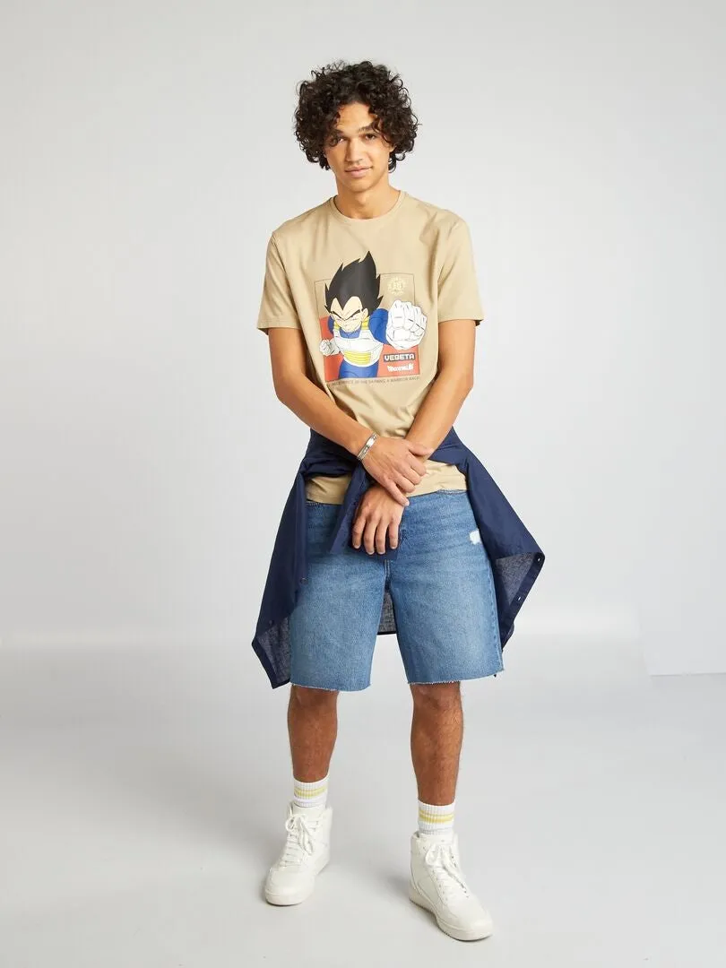 CAMISETA DE MANGA CORTA 'DRAGON BALL Z'  BEIGE