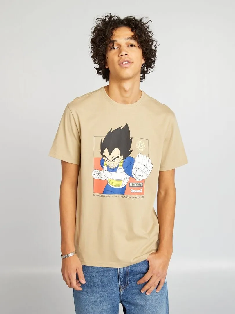 CAMISETA DE MANGA CORTA 'DRAGON BALL Z'  BEIGE