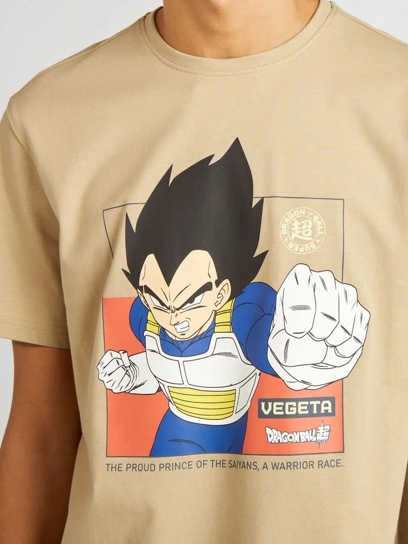 CAMISETA DE MANGA CORTA 'DRAGON BALL Z'  BEIGE