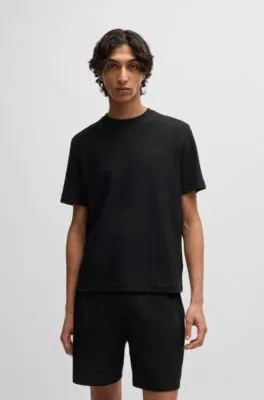 Camiseta de pijama de algodón con logo bordado