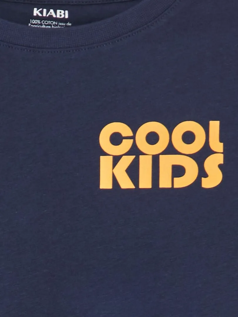 CAMISETA ESTAMPADA DE ALGODóN  AZUL