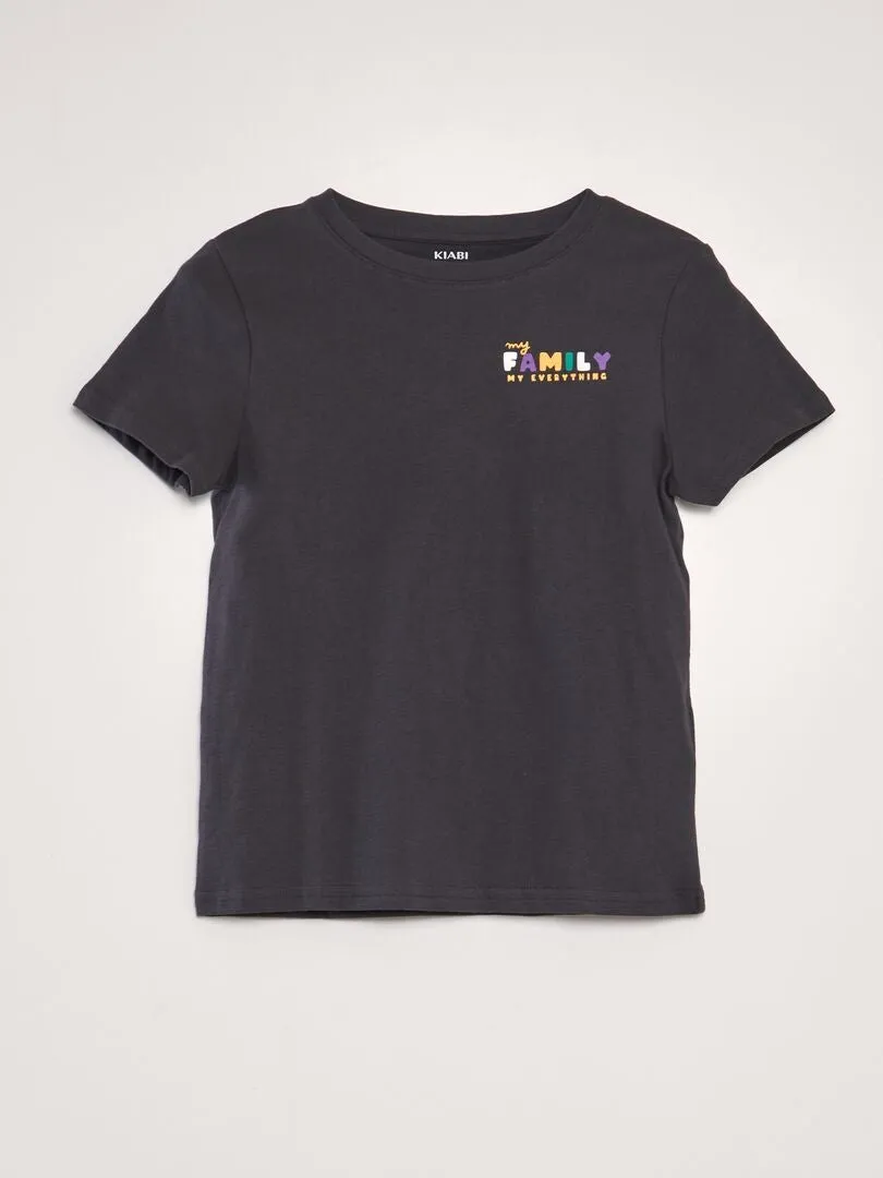 CAMISETA ESTAMPADA DE ALGODóN  GRIS