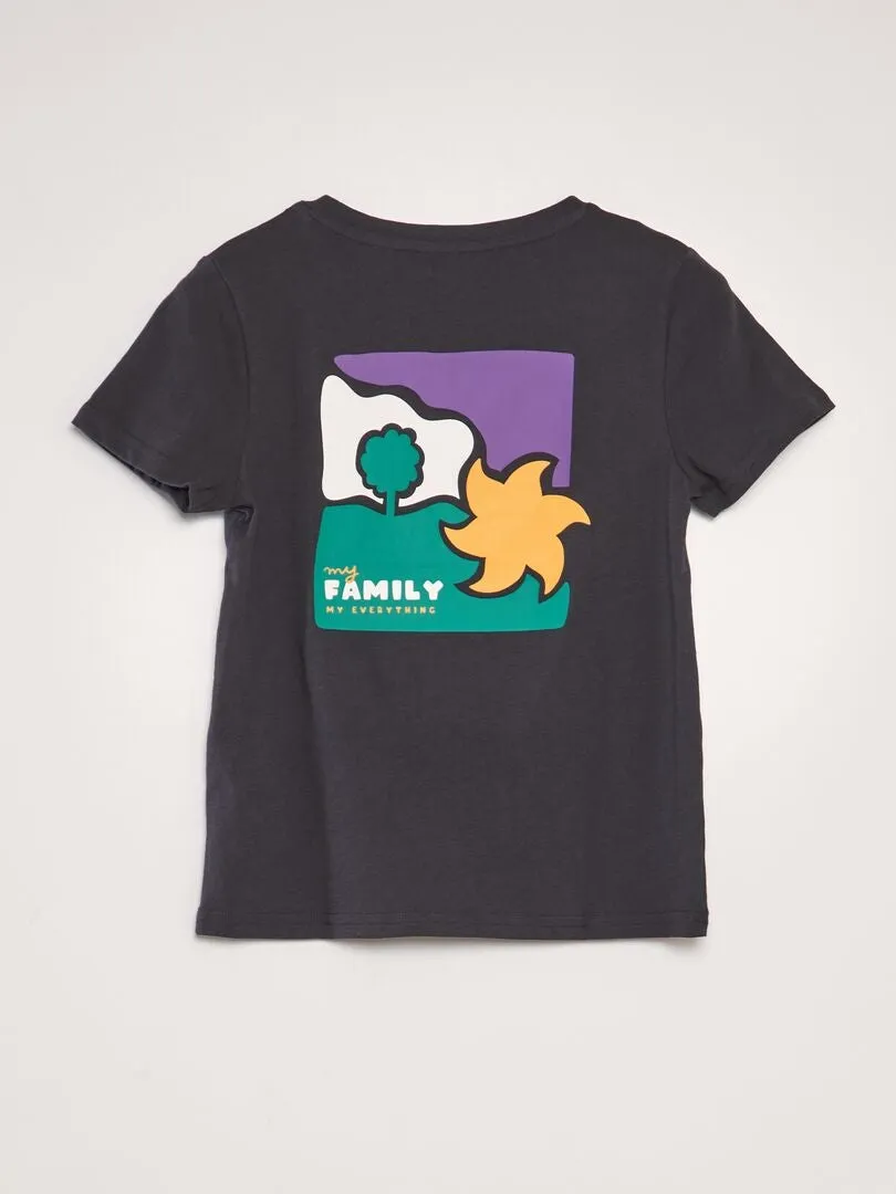 CAMISETA ESTAMPADA DE ALGODóN  GRIS