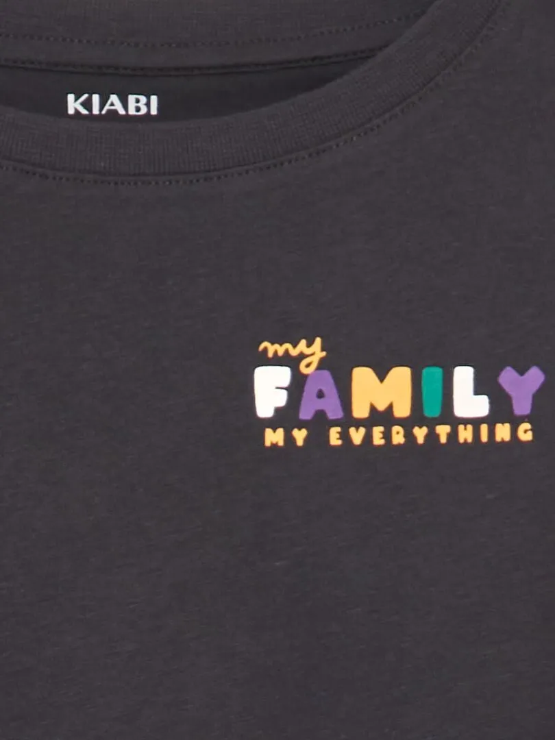 CAMISETA ESTAMPADA DE ALGODóN  GRIS