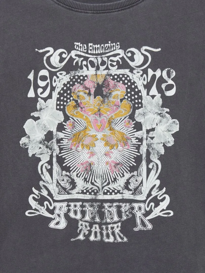 CAMISETA ESTAMPADA  NEGRO