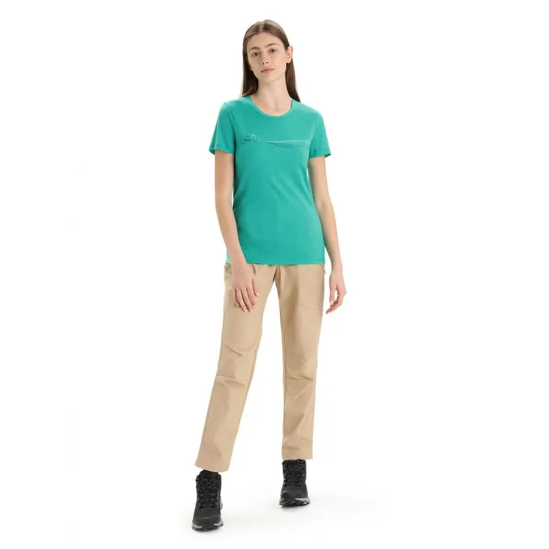 Camiseta Icebreaker Tech Lite II Cadence Paths (Fresh) Mujer