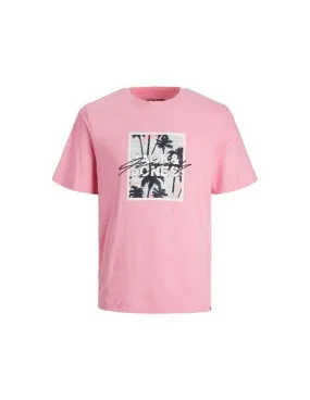Camiseta Jack & Jones Rosa Estampado Frontal - Ecool