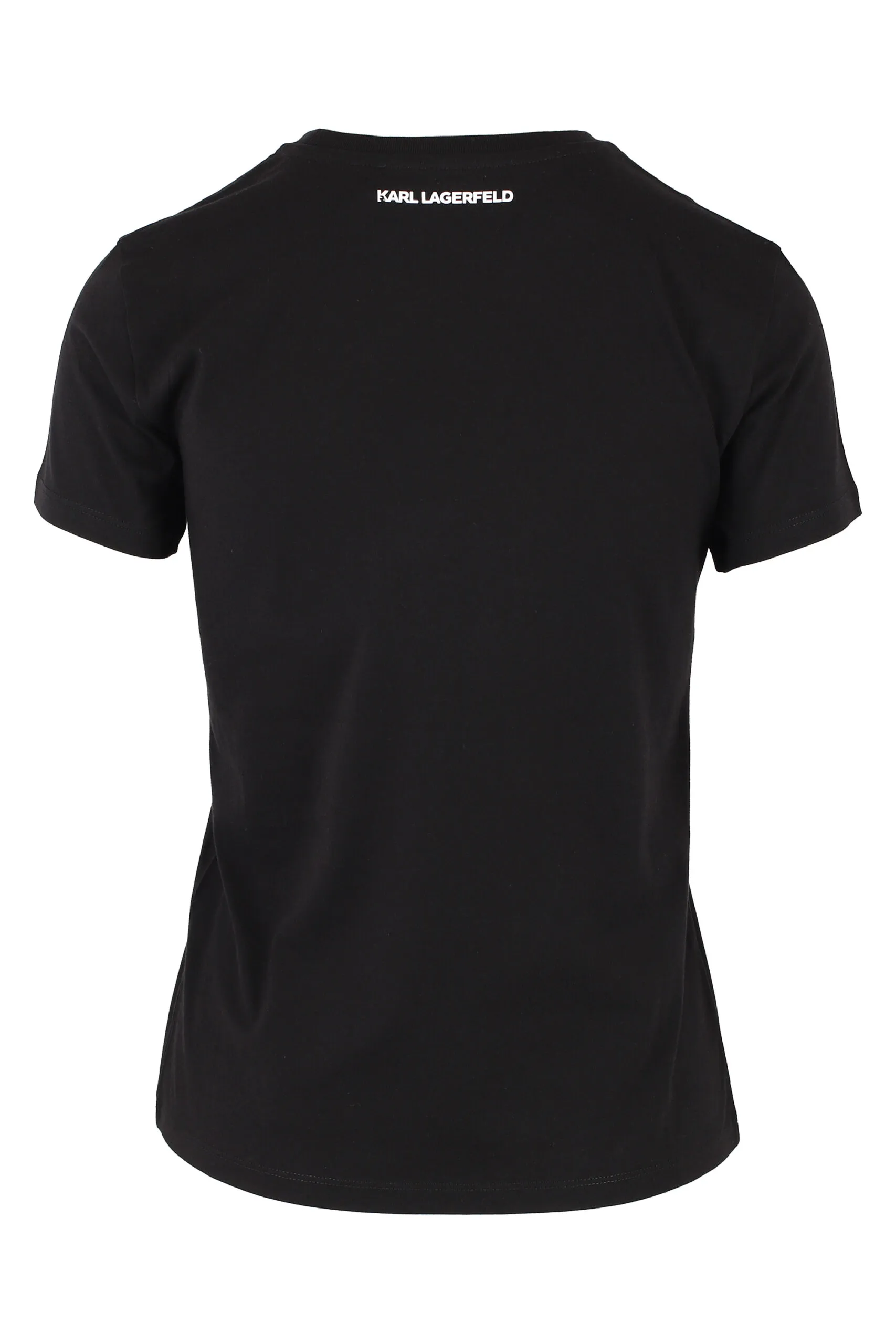 Camiseta negra con logo en strass