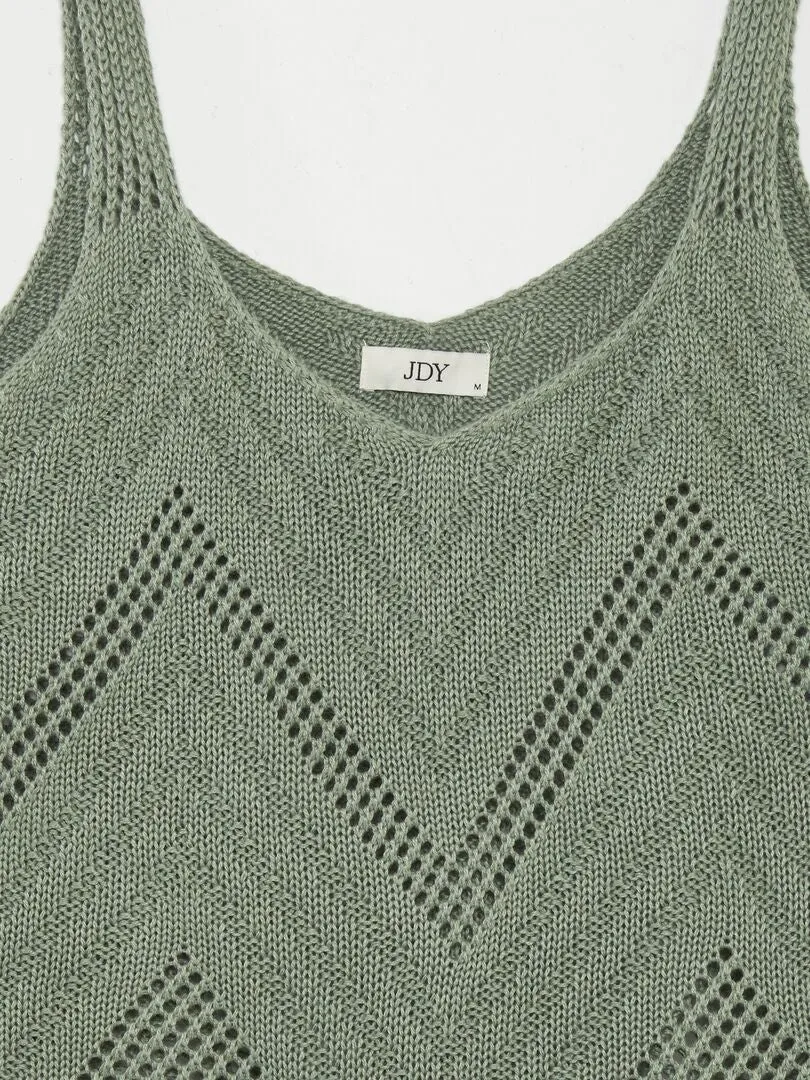 CAMISETA SIN MANGAS DE CROCHé  VERDE
