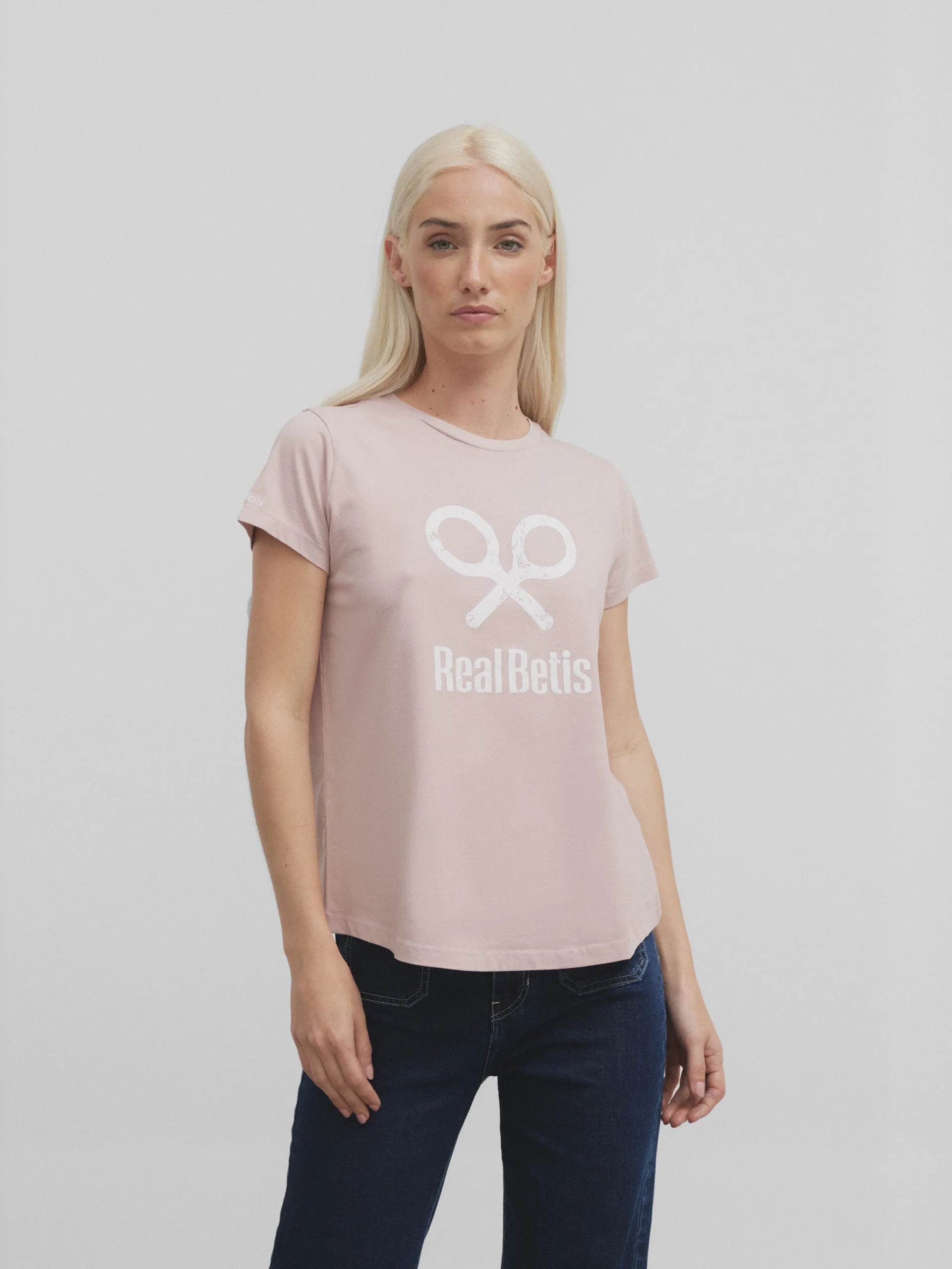 Camiseta woman raqueta real betis rosa