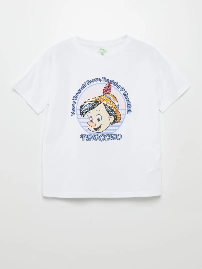 CAMISETA 'DISNEY' CON LENTEJUELAS  BLANCO