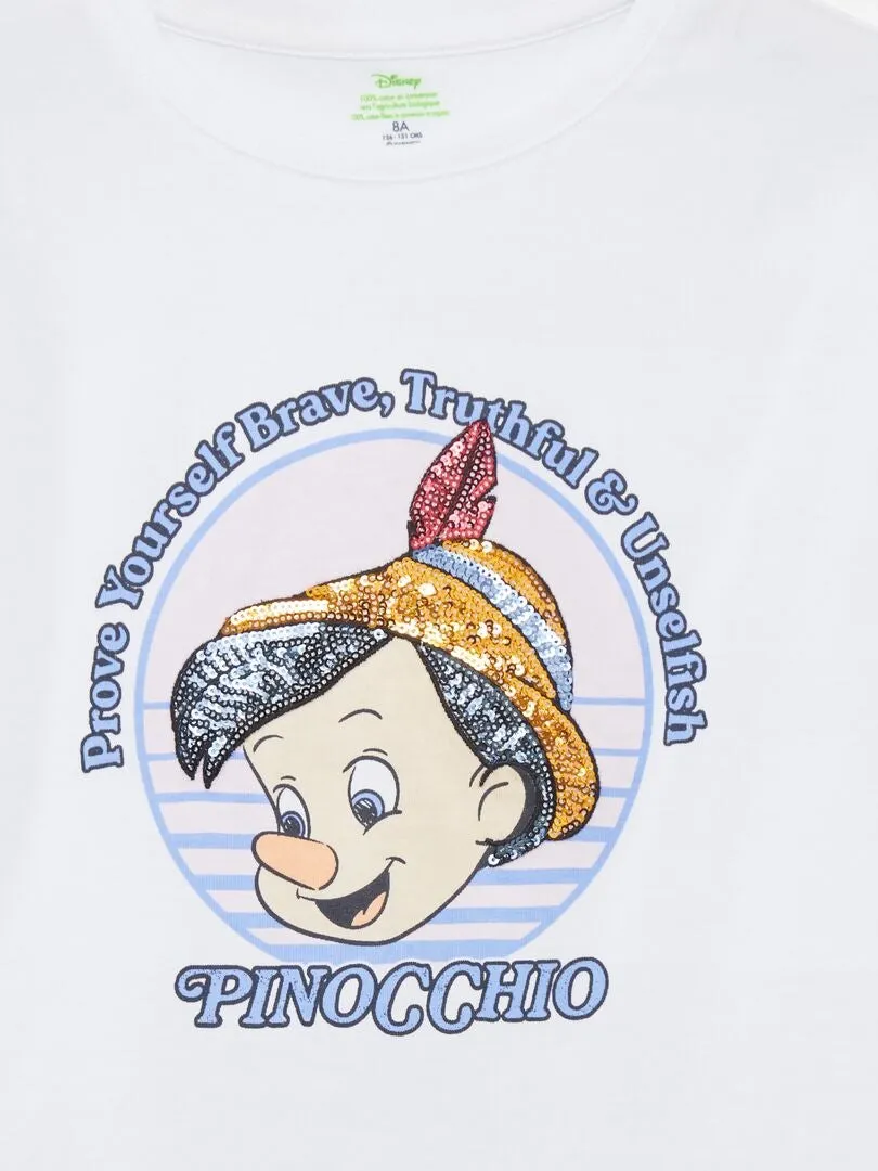 CAMISETA 'DISNEY' CON LENTEJUELAS  BLANCO