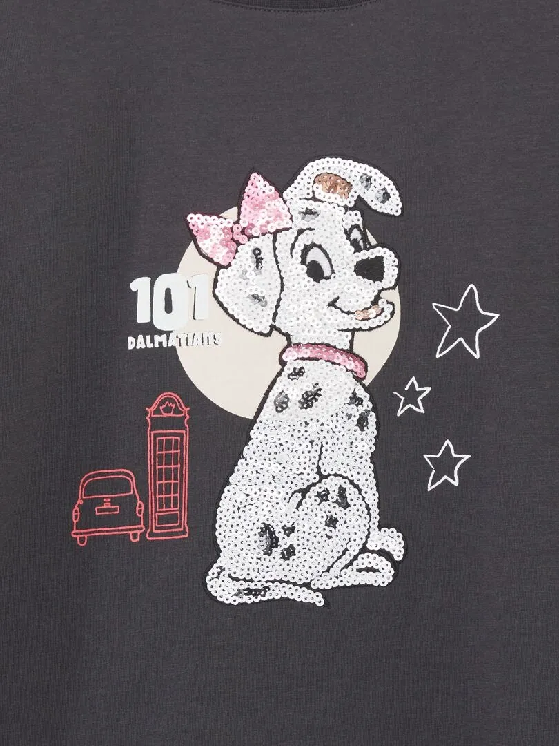 CAMISETA 'DISNEY' CON LENTEJUELAS  NEGRO