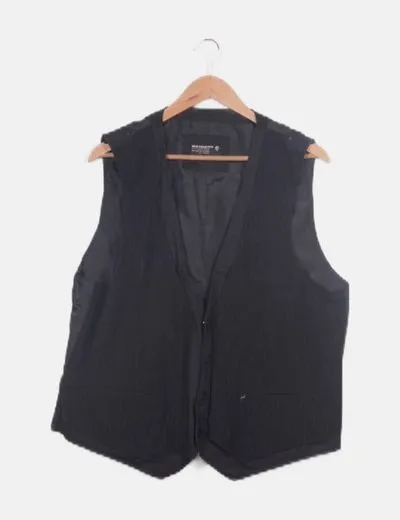 C&A Chaleco negro raya diplomática