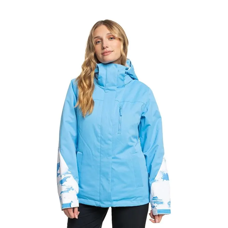 Campera Snow Roxy Jetty Block Celeste Blanco