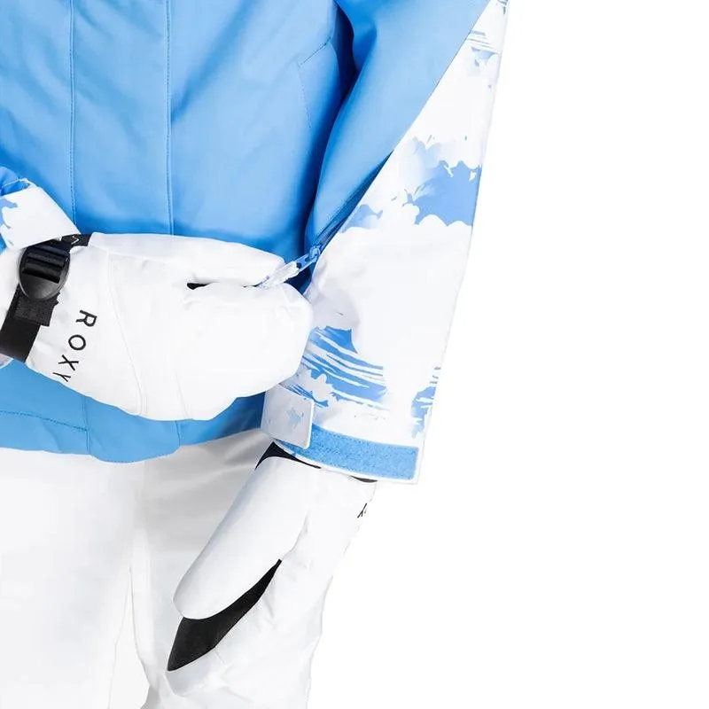 Campera Snow Roxy Jetty Block Celeste Blanco