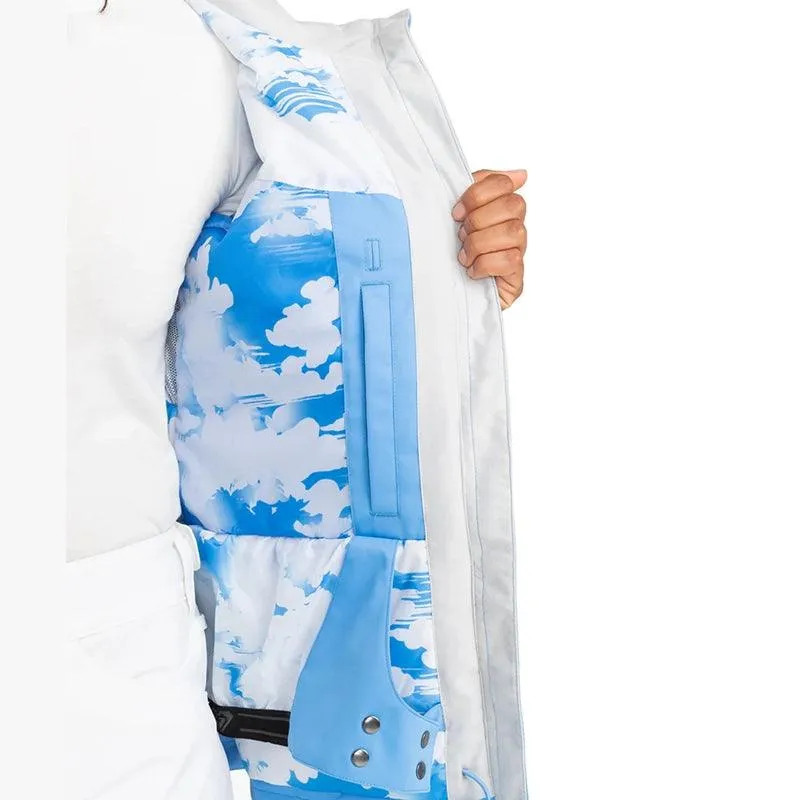 Campera Snow Roxy Jetty Block Celeste Blanco