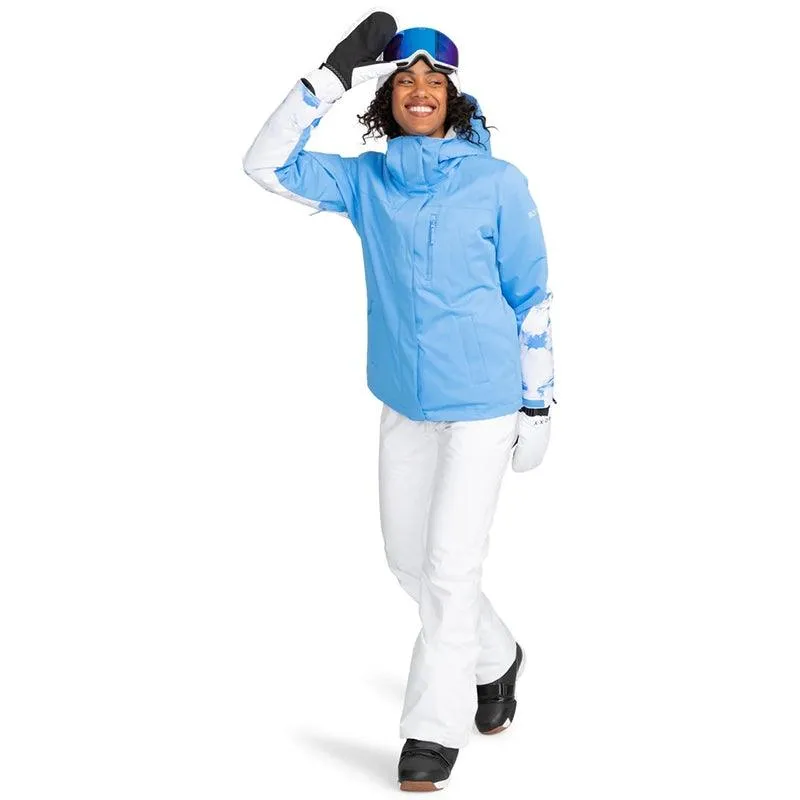 Campera Snow Roxy Jetty Block Celeste Blanco
