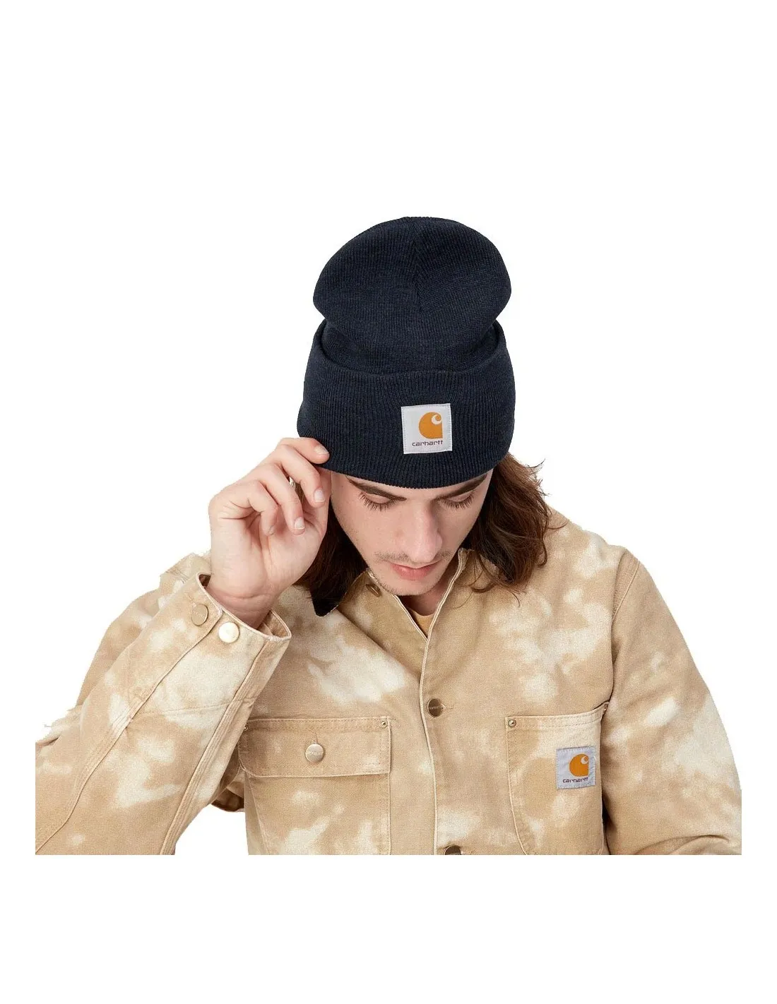 CARHARTT WIP ACRYLIC WATCH HAT DARK NAVY HEATHER