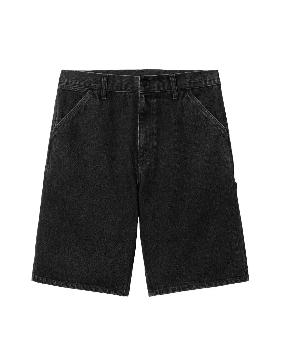 CARHARTT WIP SINGLE KNEE SHORT BLACK STONE WASHED
