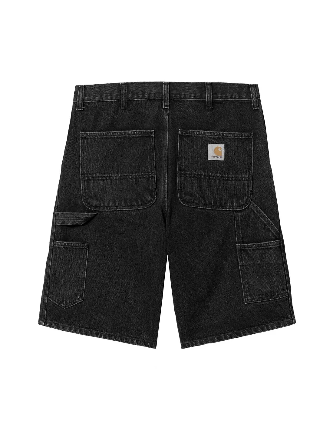 CARHARTT WIP SINGLE KNEE SHORT BLACK STONE WASHED