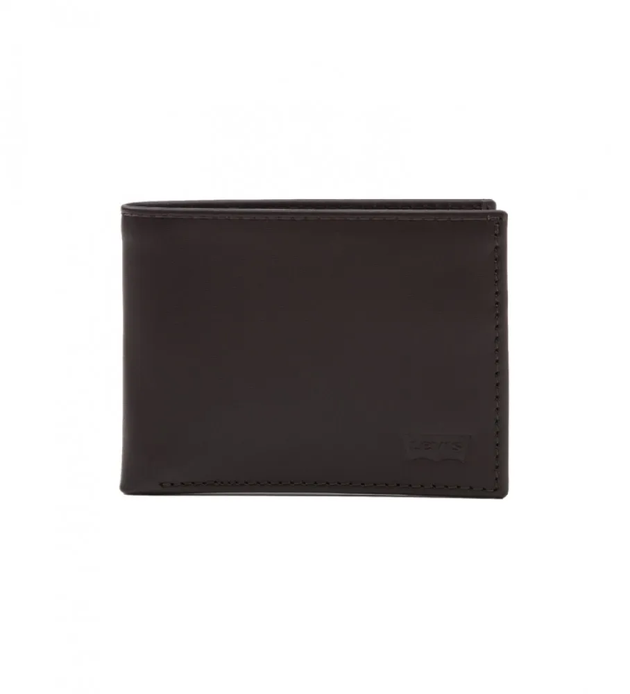 Cartera de piel  Batwing Bifold marrón