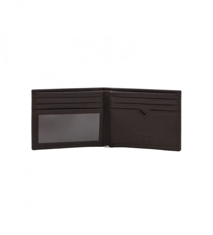 Cartera de piel  Batwing Bifold marrón