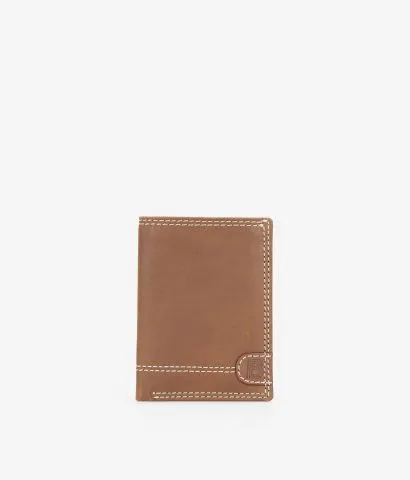 Cartera piel marrón sin portamonedas