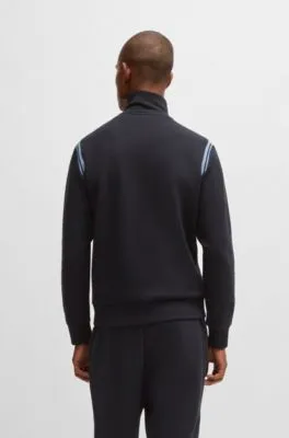 Chándal regular fit de algodón elástico con apliques a rayas