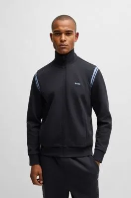 Chándal regular fit de algodón elástico con apliques a rayas