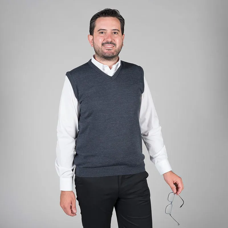 CHALECO HOSTELERíA DE HOMBRE DE PUNTO GRIS MARENGO  GARY'S